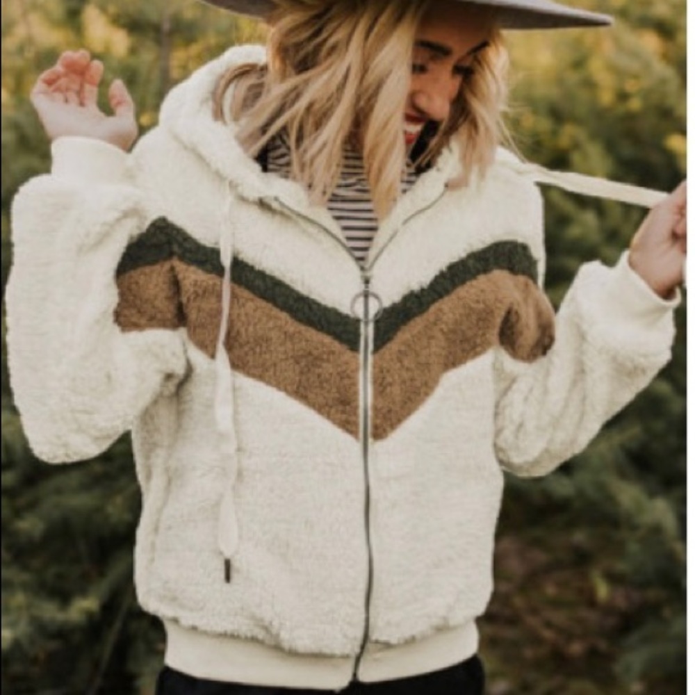 Chevron Sherpa coat